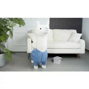 Taburet copii Alpaca, design jucăuș cu tapițerie moale, 70x40x112 cm, albastru