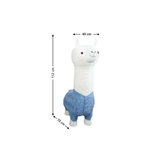 Taburet copii Alpaca, design jucăuș cu tapițerie moale, 70x40x112 cm, albastru picture - 2