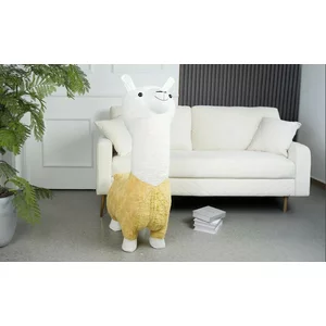 Taburet copii Alpaca, design jucăuș cu tapițerie moale, 70x40x112 cm, galben