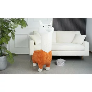 Taburet copii Alpaca, design jucăuș cu tapițerie moale, 70x40x112 cm, portocaliu