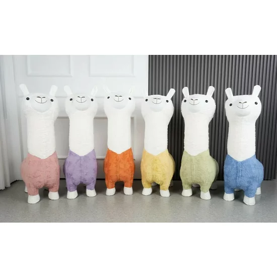 Taburet copii Alpaca, design jucăuș cu tapițerie moale, 70x40x112 cm, roz picture - 2