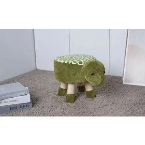 Taburet copii Broscuță, structură stabilă din lemn, 38x28x28 cm, verde