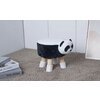 Taburet copii Panda, design vesel cu structură din lemn, 38x28x28 cm, alb-negru picture - 1