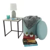 Taburet Devon, catifea premium cu spațiu depozitare, 31x38x31 cm, verde-auriu picture - 2