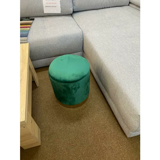 Taburet Devon, catifea premium cu spațiu depozitare, 31x38x31 cm, verde-auriu picture - 4