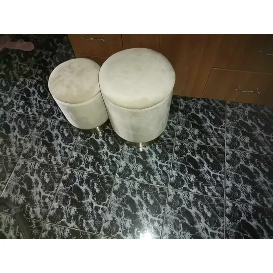 Taburet Elmo, taburet cu spațiu de depozitare integrat, tapițerie moale și cadru rezistent, 35x43 cm, gri picture - 9