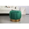Taburet Pufa, design modern cu bază aurie, tapițerie catifelată, 50x50x46 cm, verde picture - 1