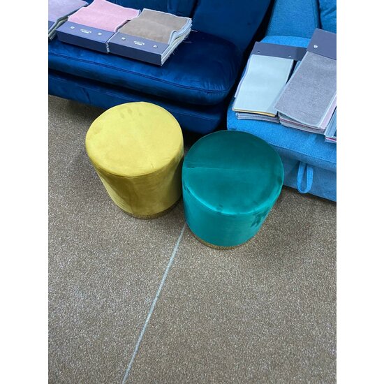 Taburet Raven, catifea premium cu spațiu depozitare, 31x38x31 cm, galben picture - 3