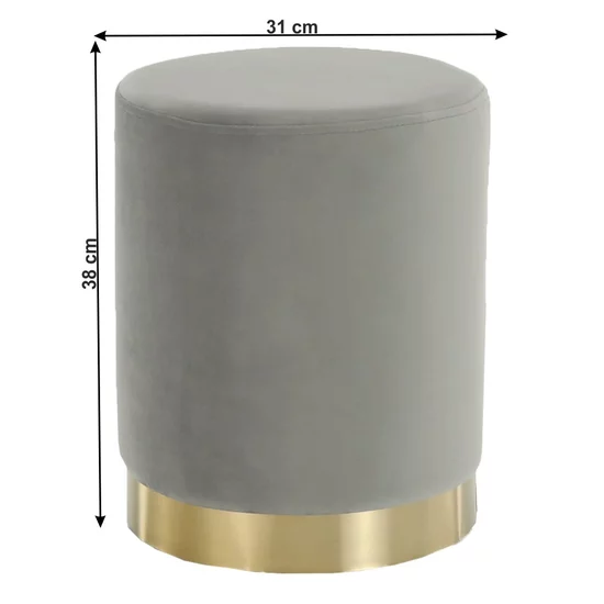 Taburet Raven, catifea premium cu spațiu depozitare, 31x38x31 cm, gri picture - 3