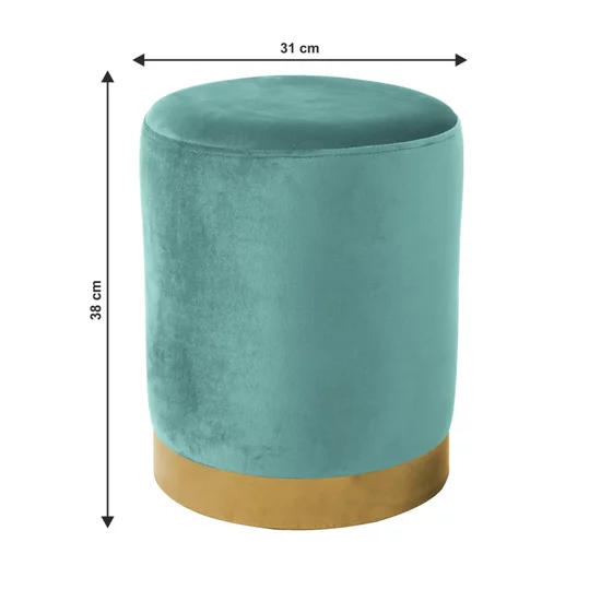 Taburet Raven, catifea premium cu spațiu depozitare, 31x38x31 cm, verde picture - 2