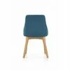 Scaun Toledo, tapițerie confortabilă, stofă + cadru metalic, 51x55x82 cm, albastru / stejar picture - 4