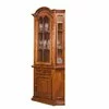 Vitrină colț Mara din lemn masiv fag, panel și MDF, furniruit cu furnir de nuc, 76x76x140 cm picture - 2
