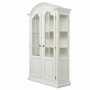 Vitrină Mara, 2 uși, lemn masiv fag și MDF furniruit, 122x54x226 cm, natur