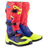 Cizme cross-enduro ALPINESTARS TECH 3 BOOT 44.5 Rosu/Albastru/Galben Fluo