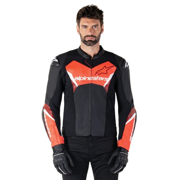 めん　0916 Geaca de piele ALPINESTARS FASTER V3