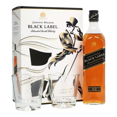 Johnnie Walker Black Label 12 YO + 2 pahare 0.7L