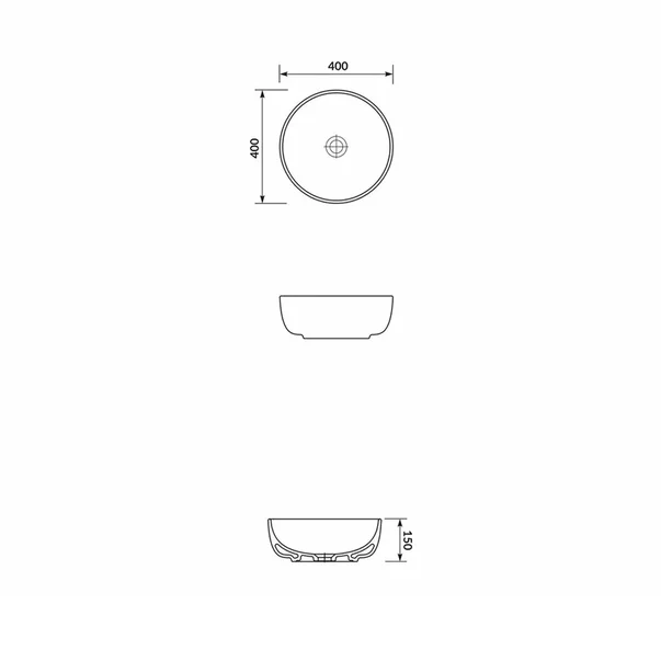 Lavoar pe blat Rune Mond rotund 40 cm alb picture - 3