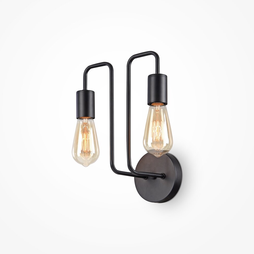 Aplica Maytoni Gilbert negru/transparent 2 becuri