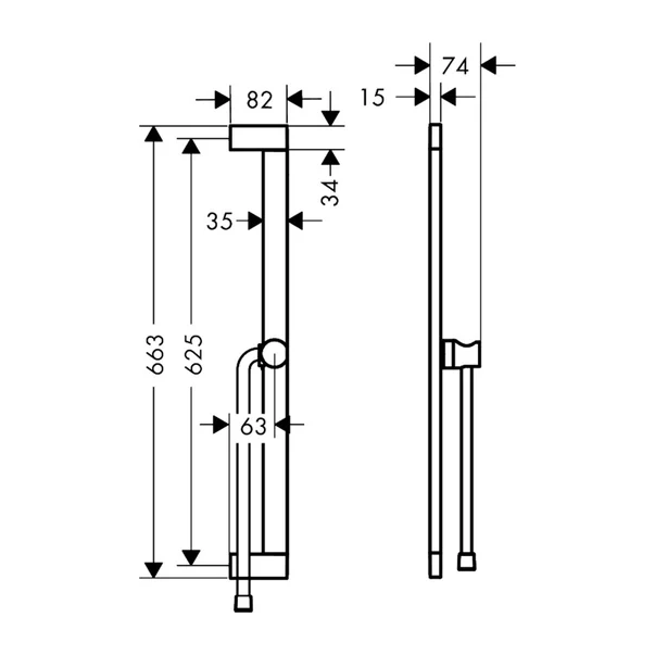 Bara de dus Hansgrohe Unica S Puro 65 cm finisaj bronz periat picture - 3