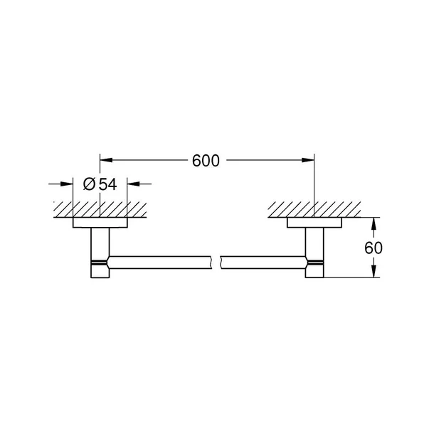 Bara portprosop negru mat Grohe Essentials 60 cm picture - 3