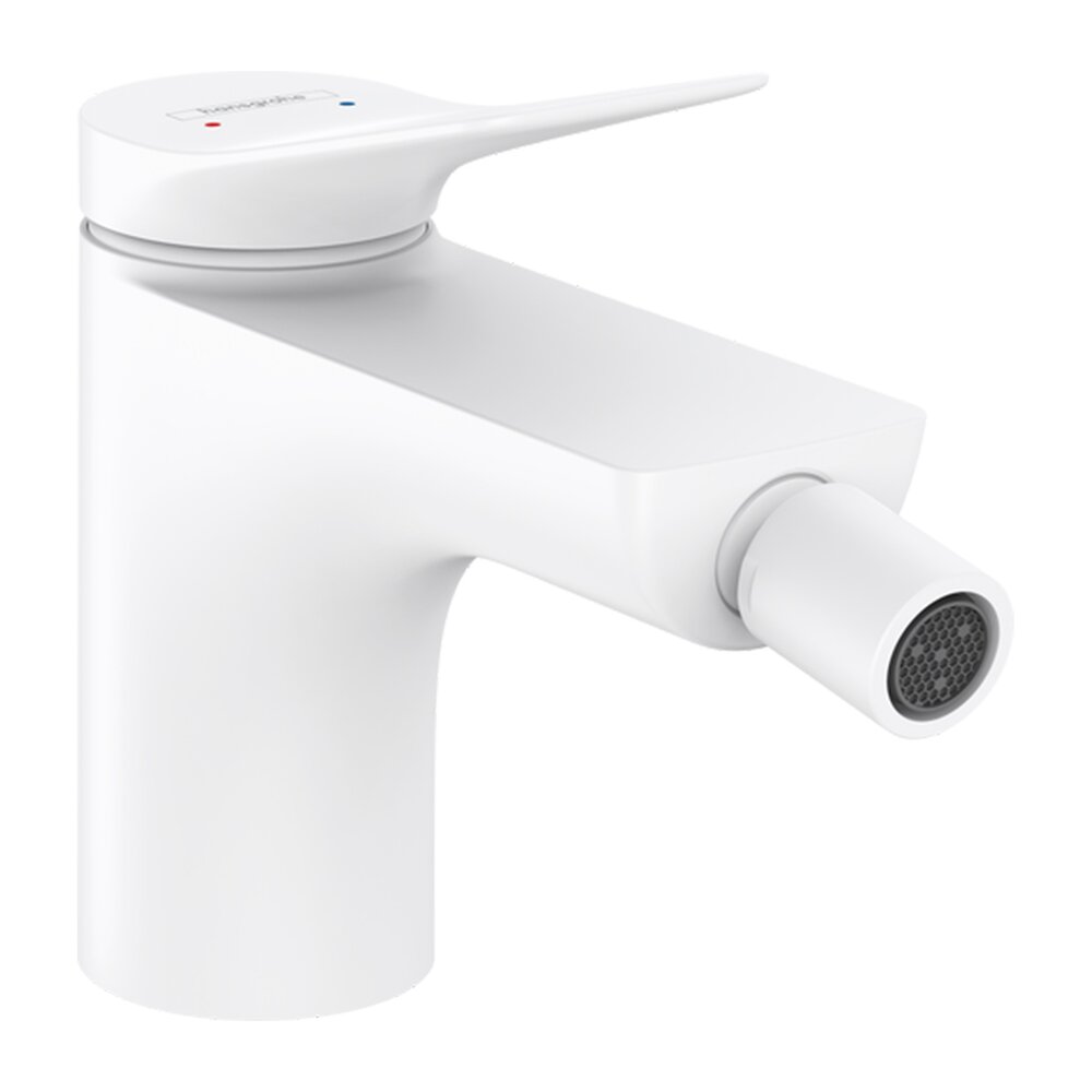 Baterie bideu Hansgrohe Vivenis cu ventil Pop-Up alb mat
