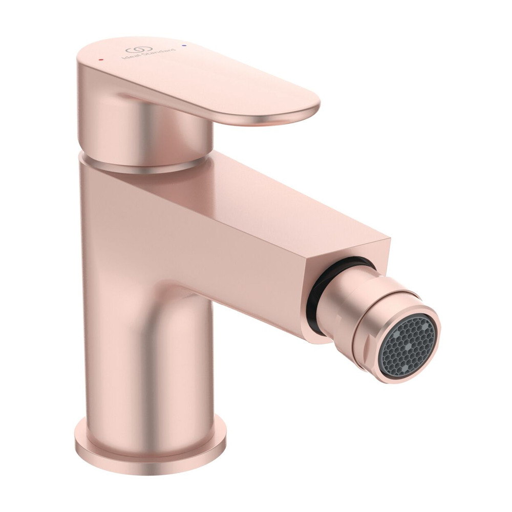 Baterie bideu Ideal Standard Cerafine O rose mat cu ventil Click-Clack
