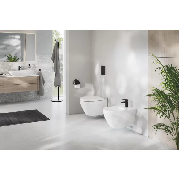Baterie bideu monocomanda Grohe Cubeo cu ventil Pop-Up negru mat picture - 2