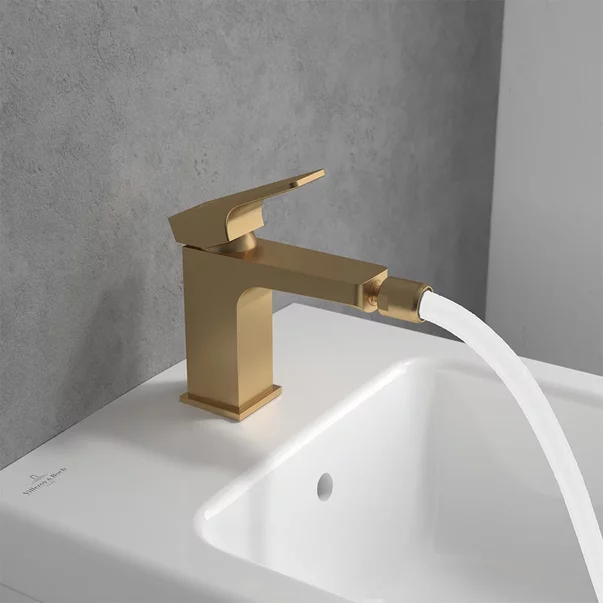 Baterie bideu Villeroy&Boch Architectura Square monocomanda auriu periat picture - 2