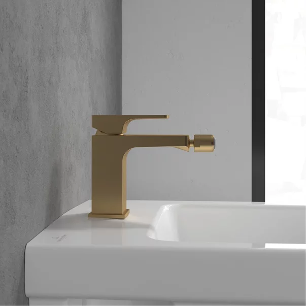 Baterie bideu Villeroy&Boch Architectura Square monocomanda auriu periat picture - 4