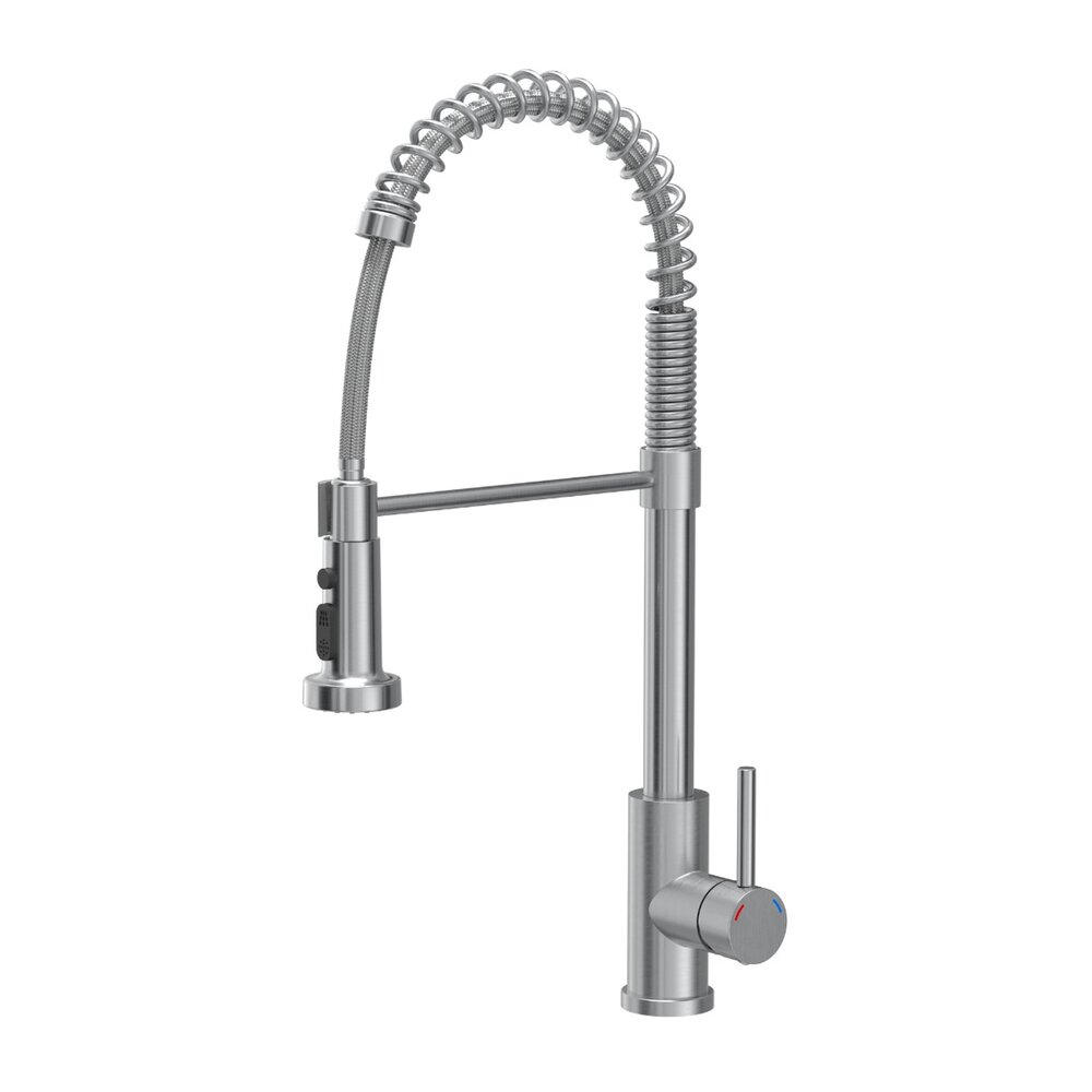 Baterie bucatarie cu dus extensibil Quadron Pop Alice finisaj inox periat