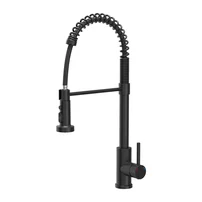 Baterie bucatarie cu dus extensibil Quadron Pop Alice finisaj negru carbon