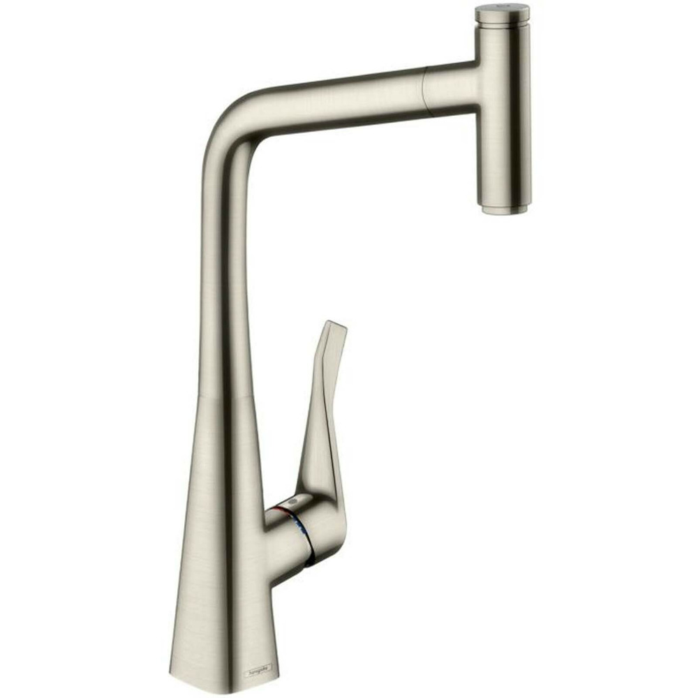 Baterie bucatarie cu dus extractibil crom periat Hansgrohe Metris M71 320 sBox cu 1 jet