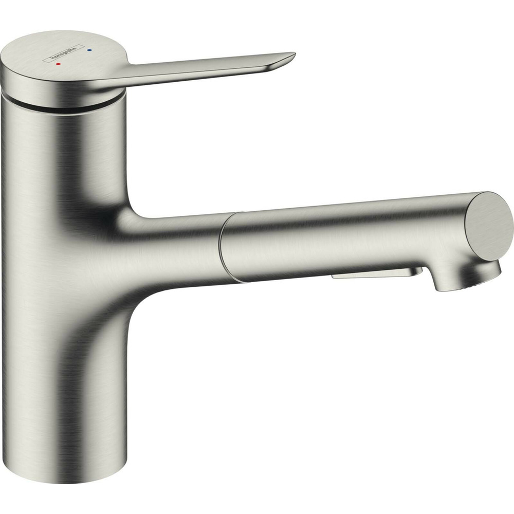 Baterie bucatarie cu dus extractibil crom periat Hansgrohe Zesis M33 150 cu 2 jeturi