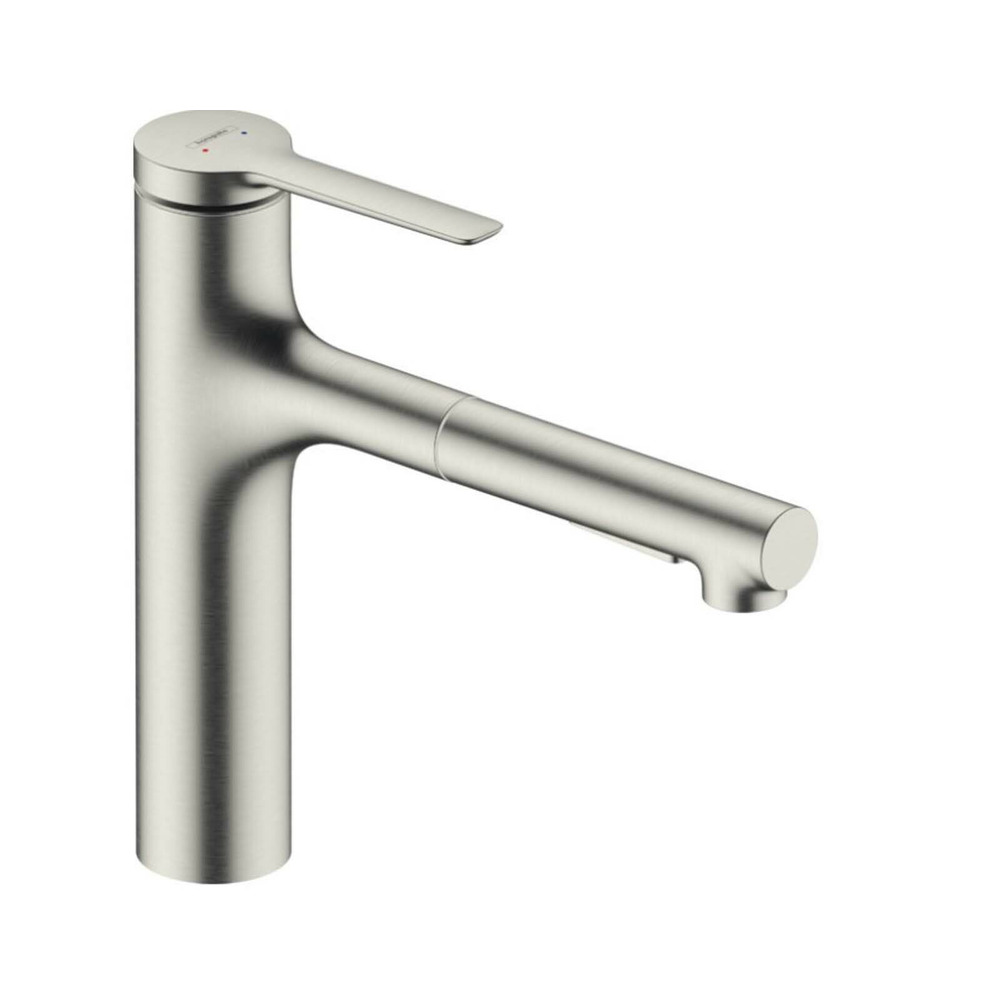 Baterie bucatarie cu dus extractibil crom periat Hansgrohe Zesis M33 160 cu 2 jeturi