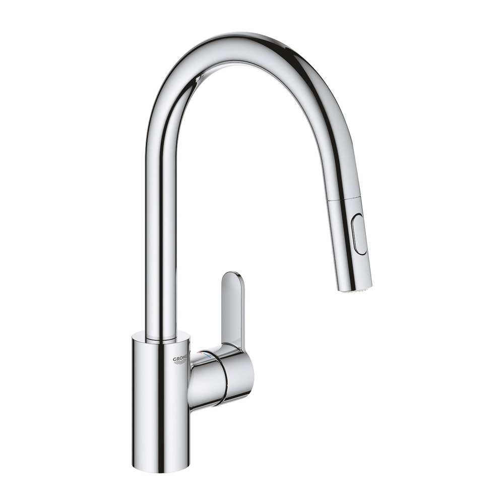 Baterie bucatarie cu dus extractibil Grohe Eurostyle Cosmopolitan crom 2 tipuri de jet