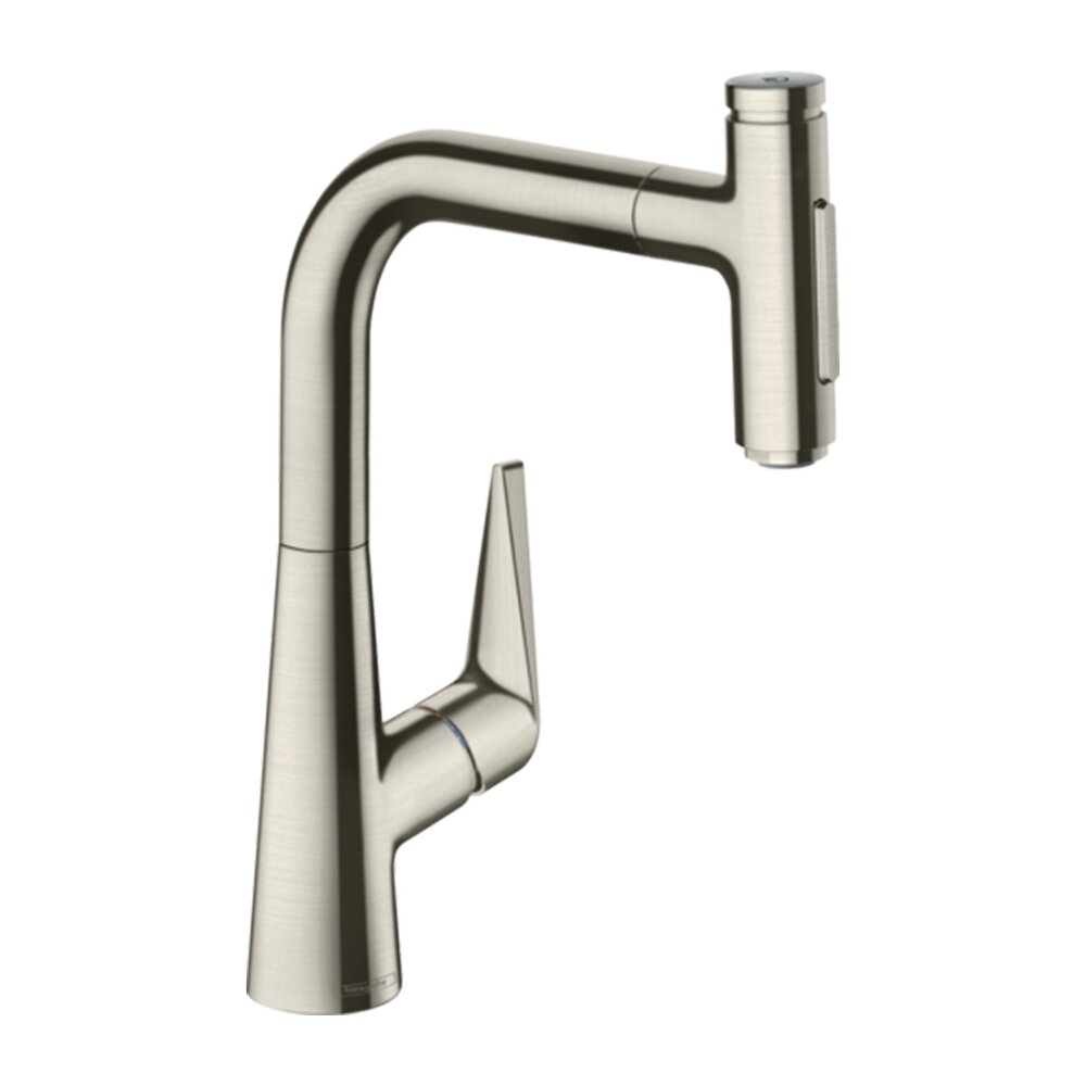 Baterie bucatarie cu dus extractibil Hansgrohe Talis Select M51 sBox cu 2 jeturi crom periat