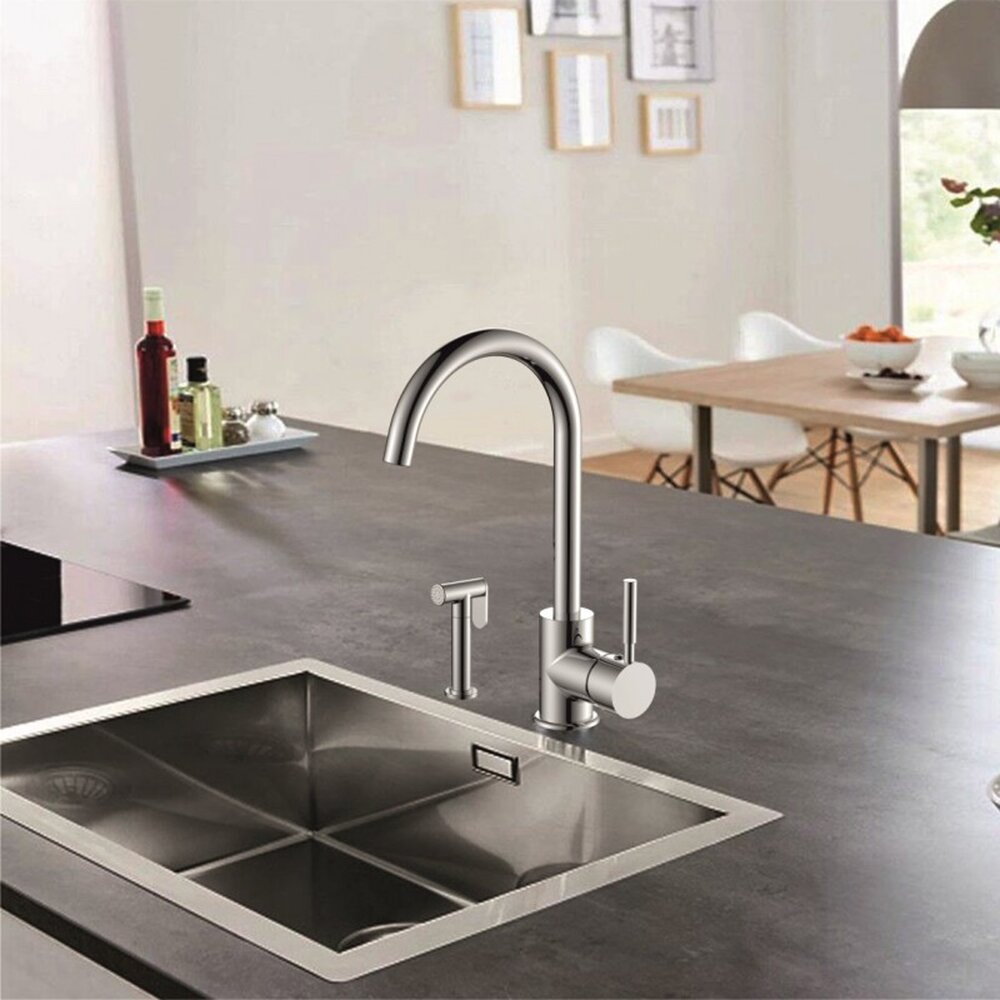 Baterie bucatarie cu dus extractibil Inter Ceramic monocomanda finisaj crom lucios Bucatarie > Promoții > Noutati Inter Ceramic