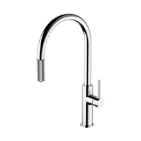 Baterie bucatarie cu dus extractibil Omnires Switch compatibila cu sistem filtrare apa finisaj crom lucios