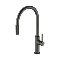Baterie bucatarie cu dus extractibil Omnires Switch compatibila cu sistem filtrare apa finisaj grafit periat