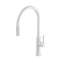 Baterie bucatarie cu dus extractibil Omnires Switch cu sistem filtrare apa finisaj alb mat