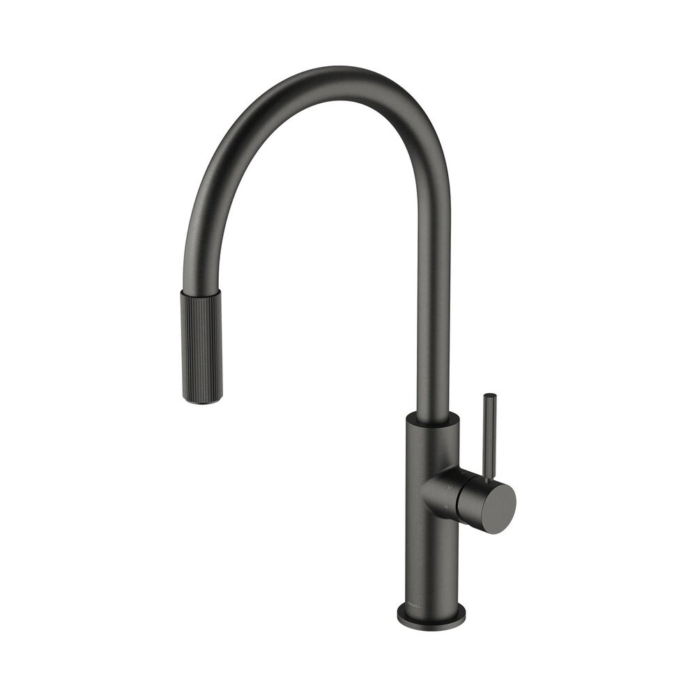 Baterie bucatarie cu dus extractibil Omnires Switch cu sistem filtrare apa finisaj grafit periat