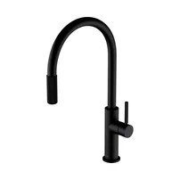 Baterie bucatarie cu dus extractibil Omnires Switch cu sistem filtrare apa finisaj negru mat