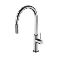 Baterie bucatarie cu dus extractibil Omnires Switch cu sistem filtrare apa finisaj nichel periat