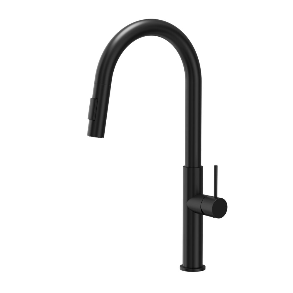Baterie bucatarie cu dus extractibil Quadron Darcy finisaj negru mat pure carbon