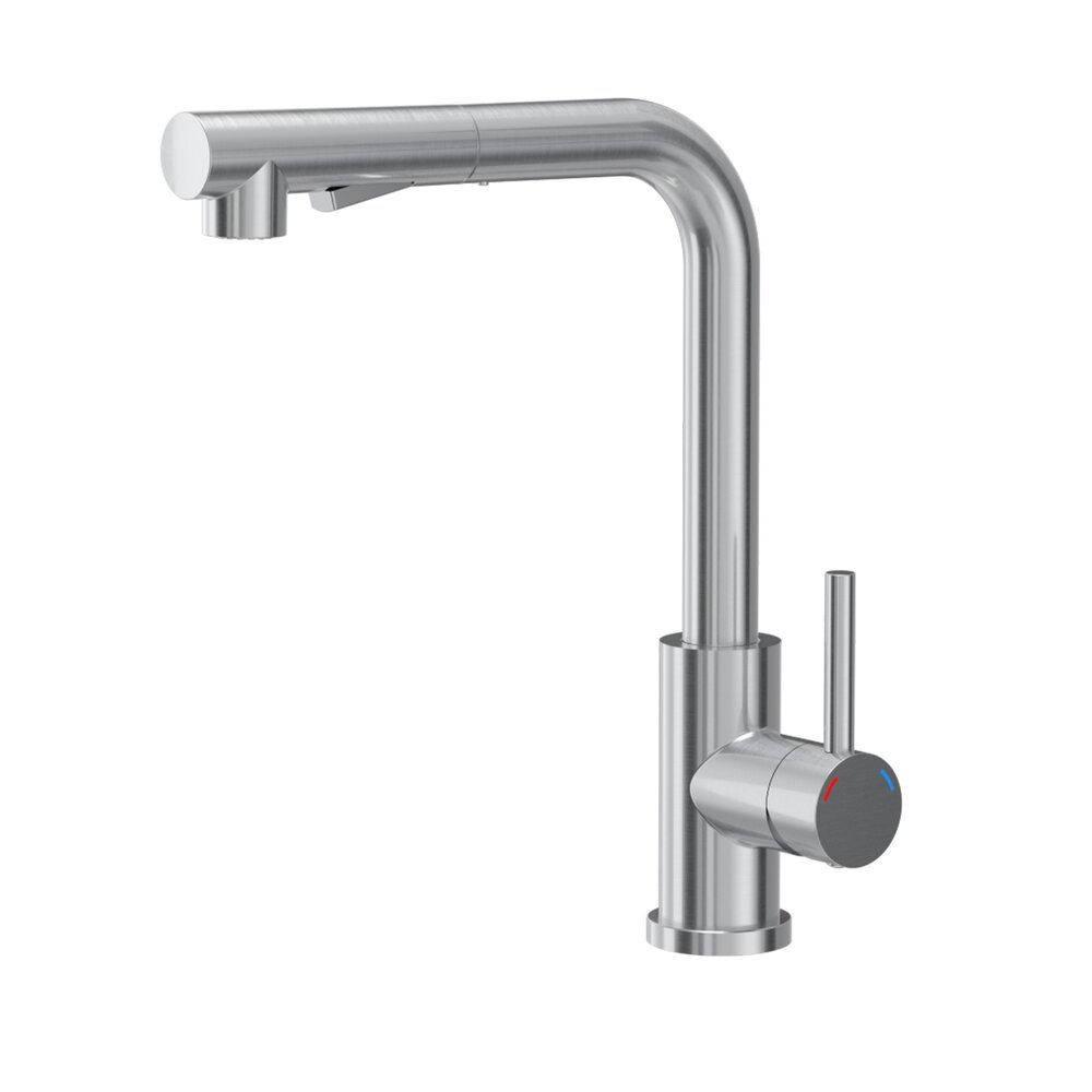 Baterie bucatarie cu dus extractibil Quadron Nicki finisaj inox periat