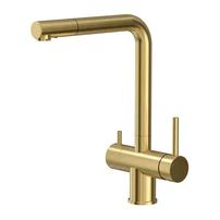 Baterie bucatarie cu dus extractibil Quadron Unique Ellen finisaj auriu