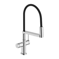 Baterie bucatarie cu pipa flexibila Hansgrohe Talis Select M54 PowderSpray finisaj crom lucios-negru mat cu 3 functii