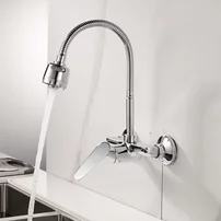 Baterie bucatarie cu pipa flexibila Inter Ceramic finisaj crom lucios 2 functii