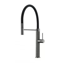 Baterie bucatarie cu pipa flexibila Inter Ceramic finisaj Gun Grey mat