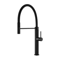 Baterie bucatarie cu pipa flexibila Inter Ceramic finisaj negru mat